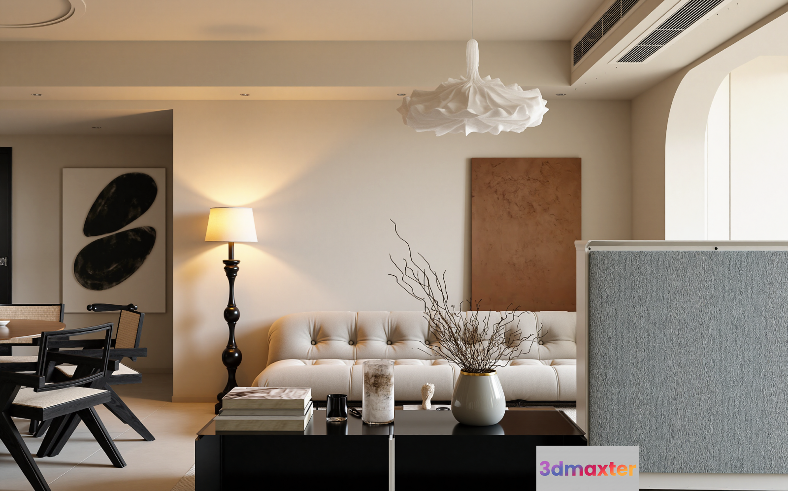 Modern Living Room 3D Model - 6594 - VRAY Render