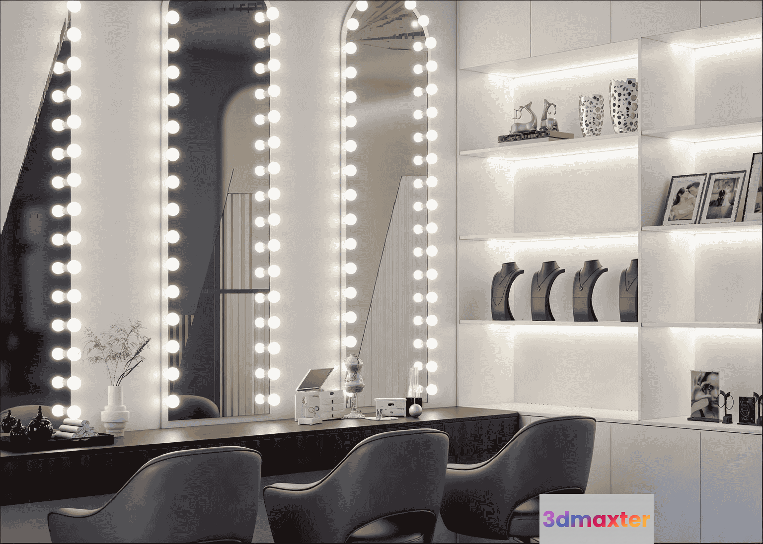 Modern Makeup Vanity 3D Model - 18307 - VRAY Render