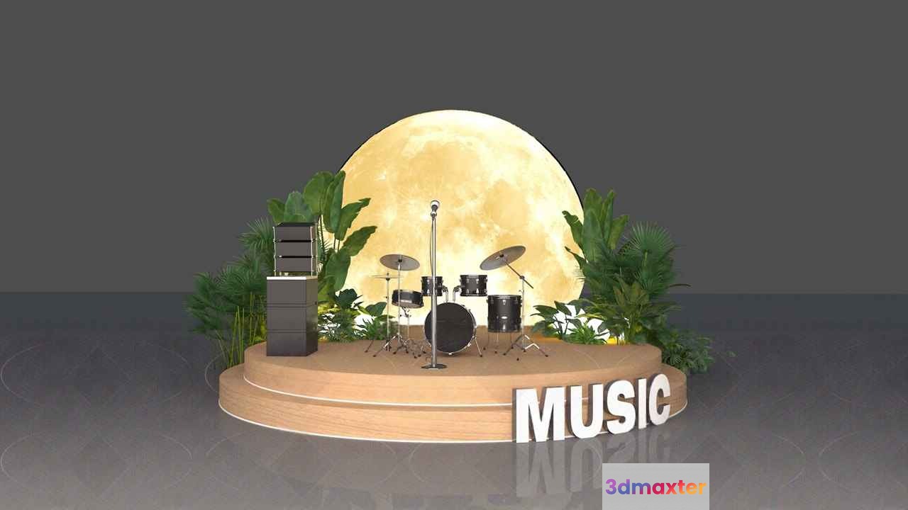 A Music Stage 3D Model - 179 - VRAY Render