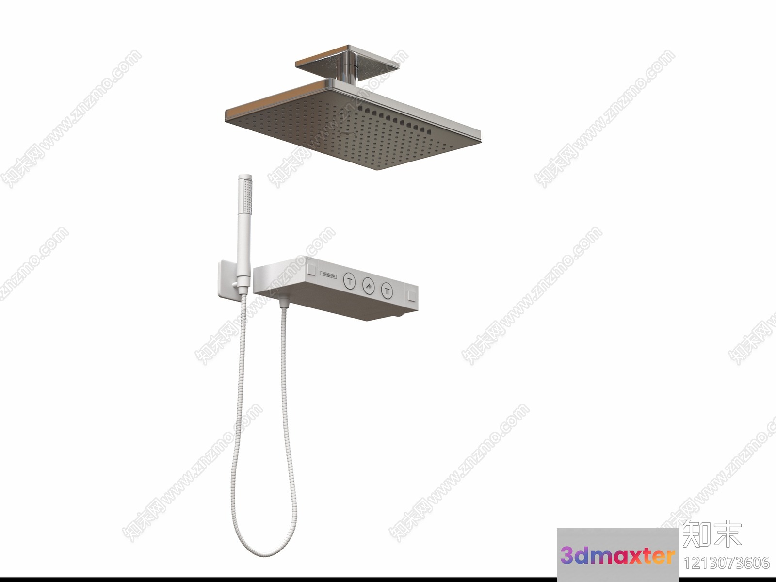 A Shower Head And Control Panel 3D Model - 21358 - VRAY Render