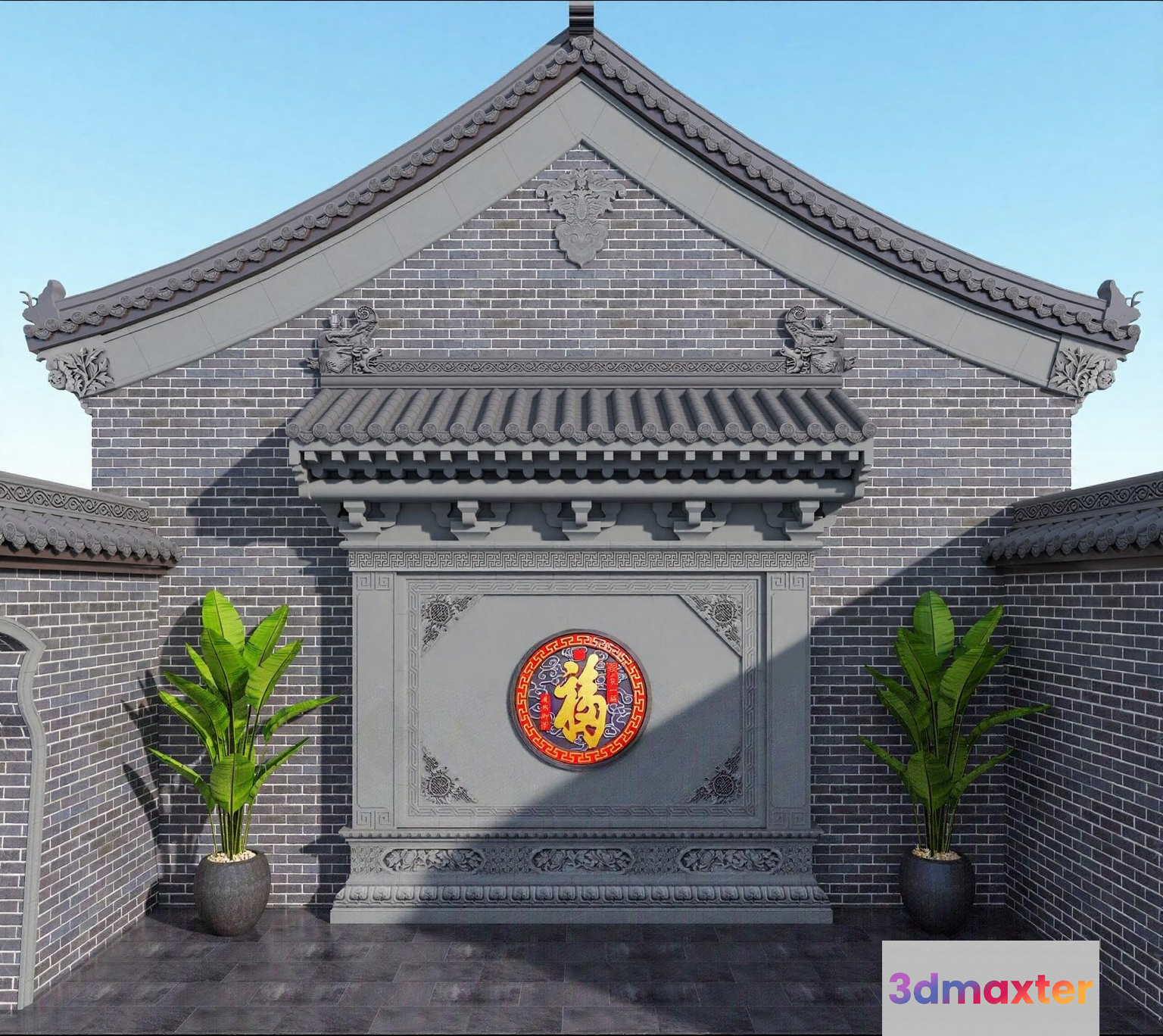 Traditional Chinese Architecture 3D Model - 8747 - VRAY Render