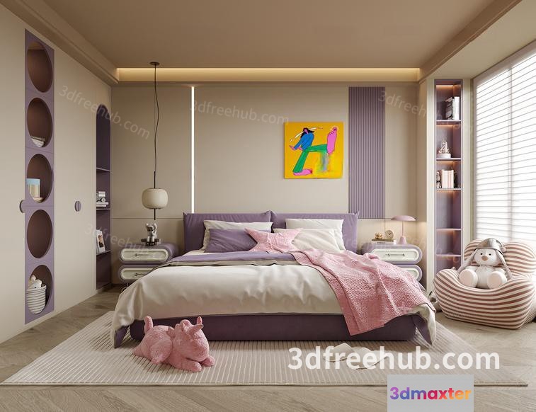 Cozy Bedroom 3D Model - 18736 - VRAY Render