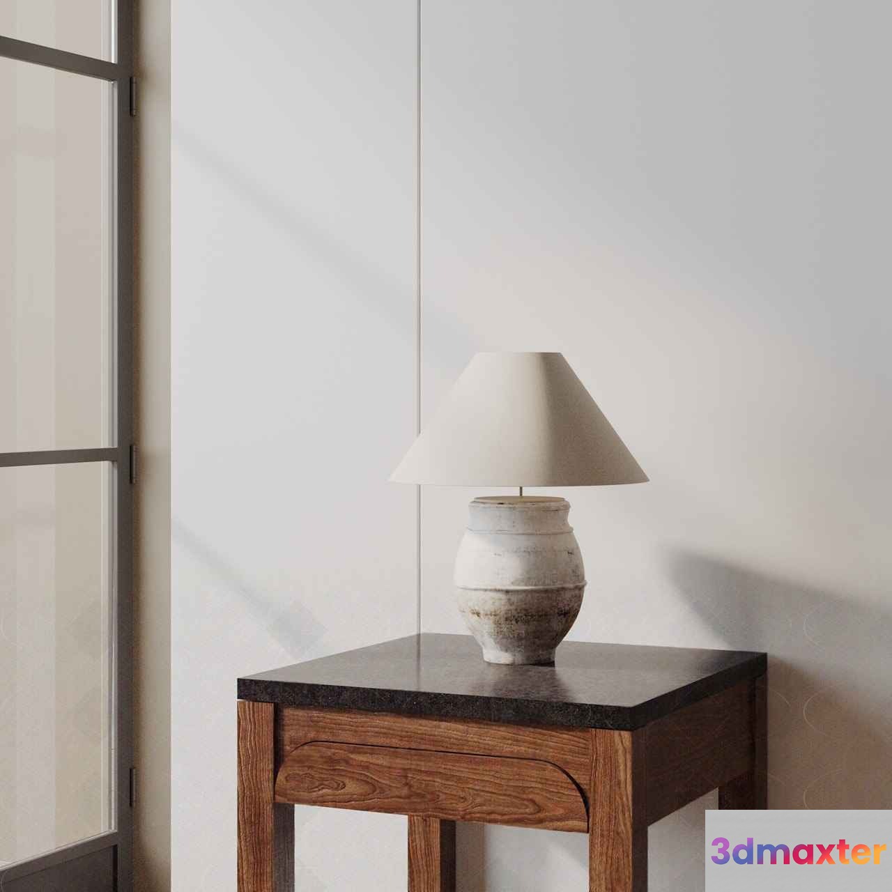 A White Lamp On A Table 3D Model - 22758 - VRAY Render
