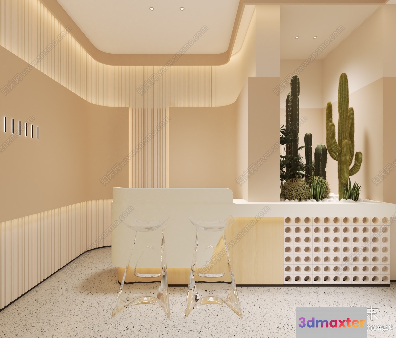 A Modern Office Space 3D Model - 4711 - VRAY Render