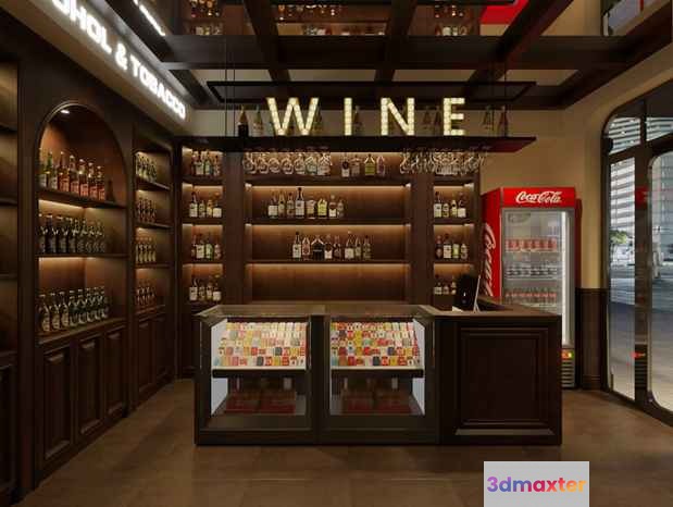 Wine Bar Area 3D Model - 18211 - CORONA Render
