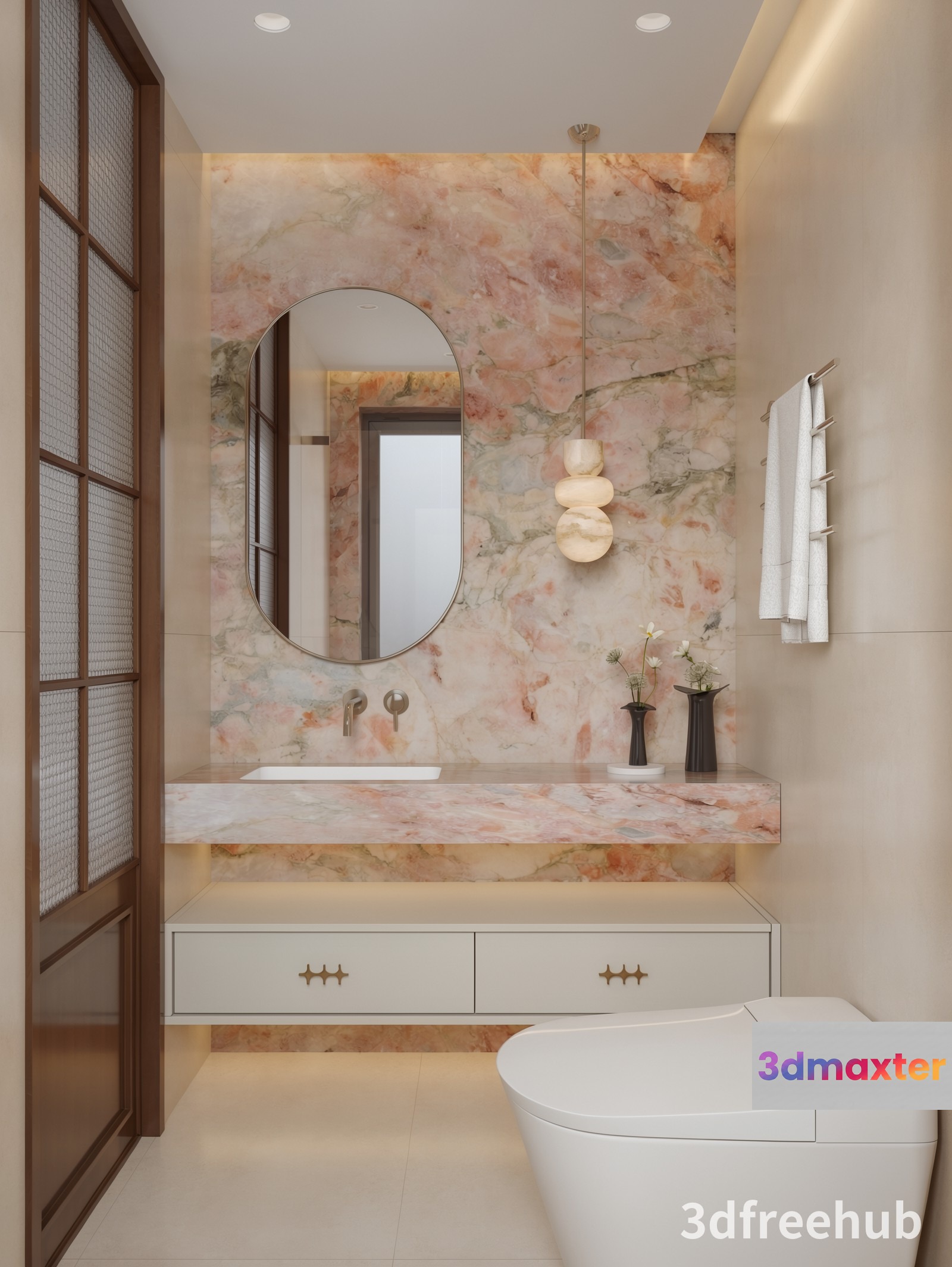 Modern Bathroom 3D Model - 21205 - VRAY Render