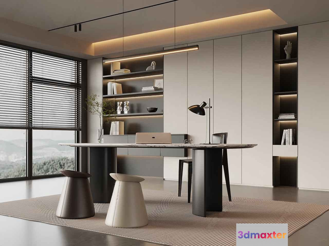 Modern Office Space 3D Model - 20387 - VRAY Render