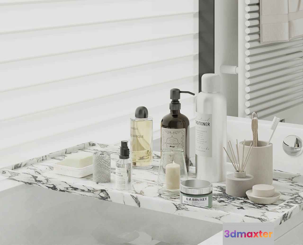 White Bathroom Counter 3D Model - 613 - CORONA Render