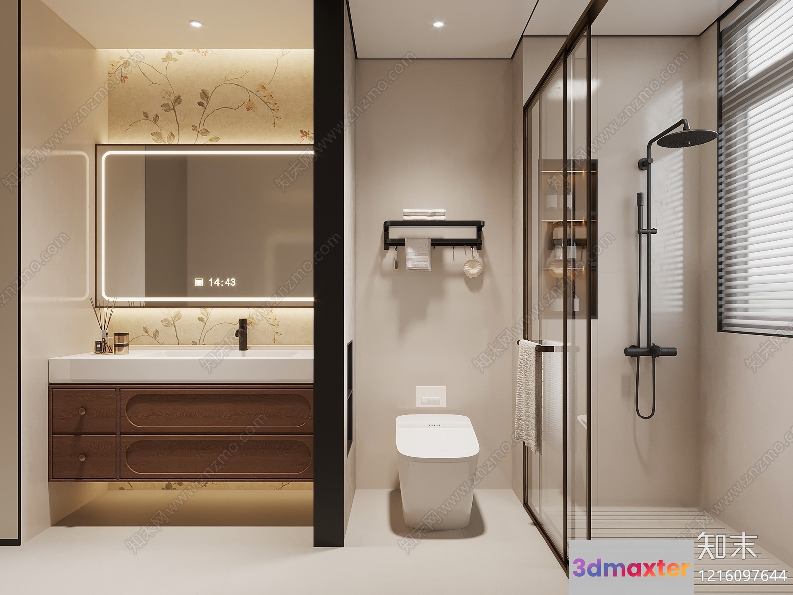 Modern Bathroom Interior 3D Model - 12589 - VRAY Render