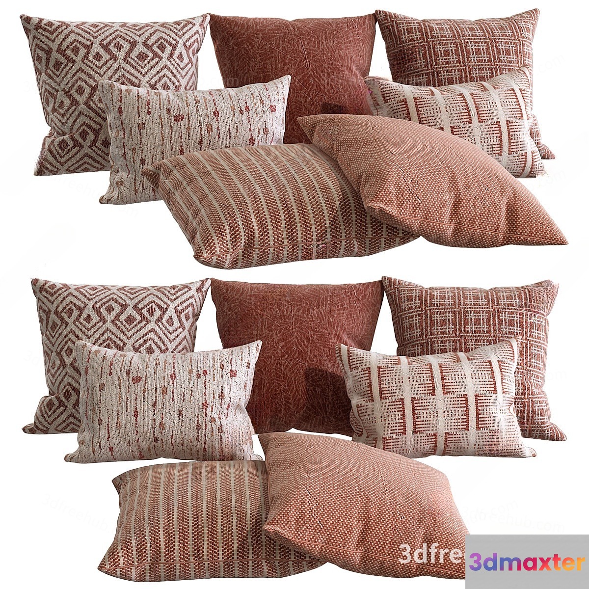 Decorative Throw Pillows 3D Model - 18725 - VRAY Render