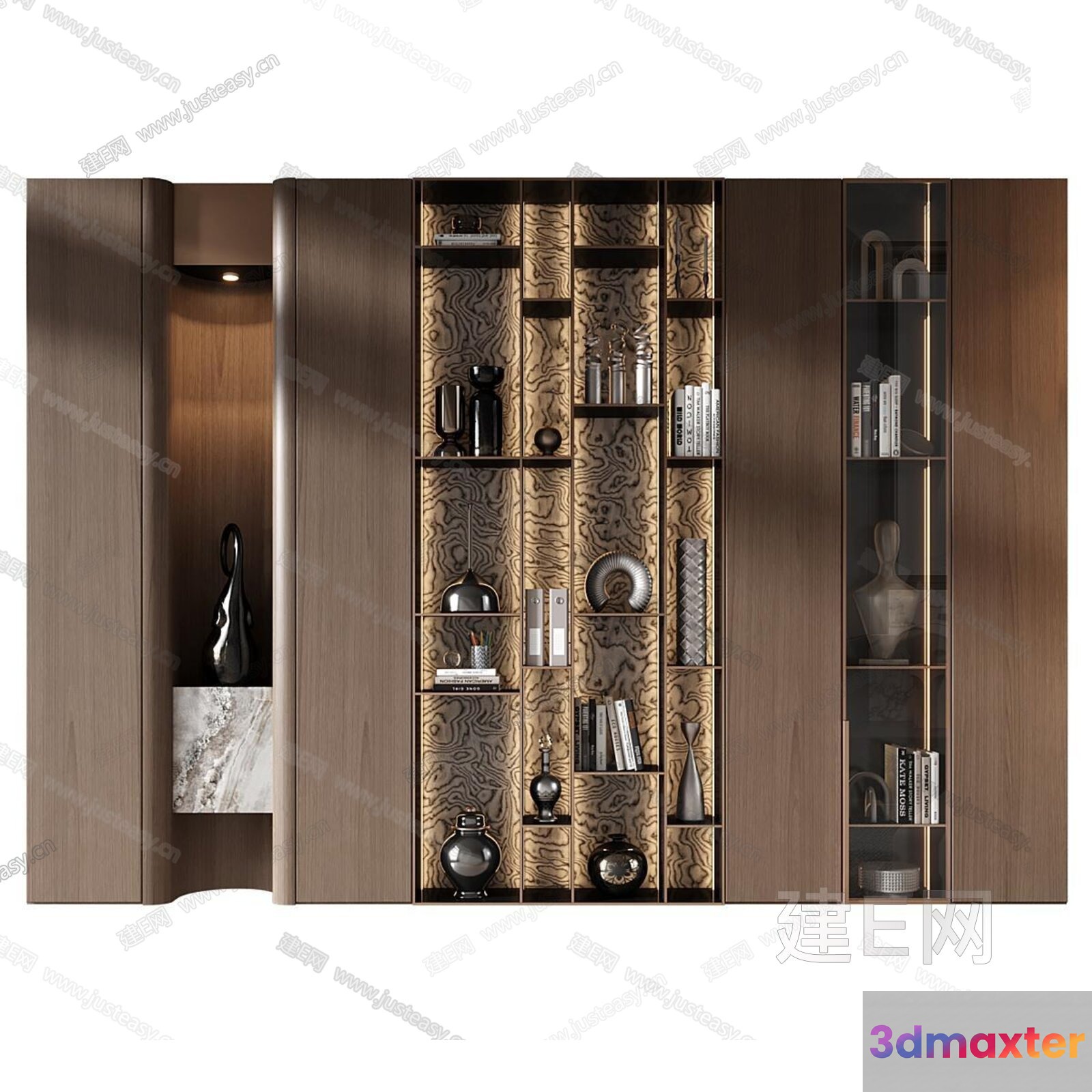 Modern Bookshelf 3D Model - 16589 - VRAY Render