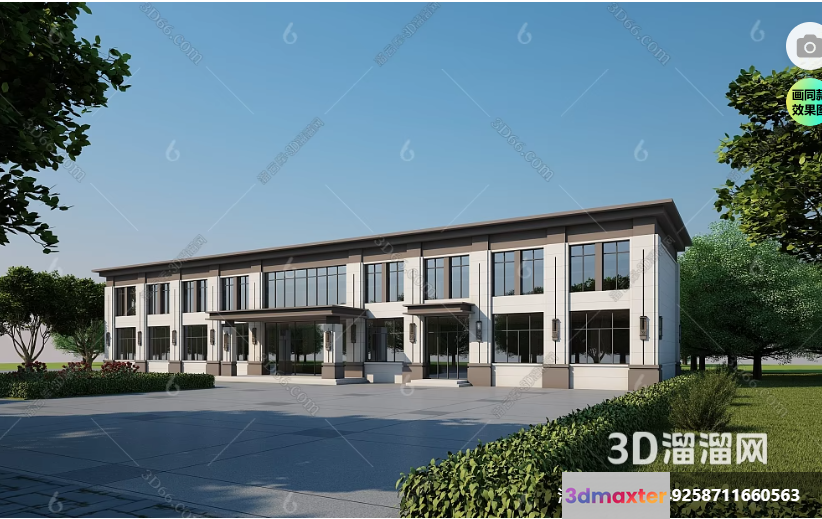 A 3D Rendering Of A Modern House 3D Model - 19493 - VRAY Render