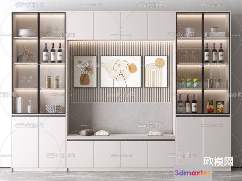 Modern Kitchen Cabinetry 3D Model - 2170 - VRAY Render