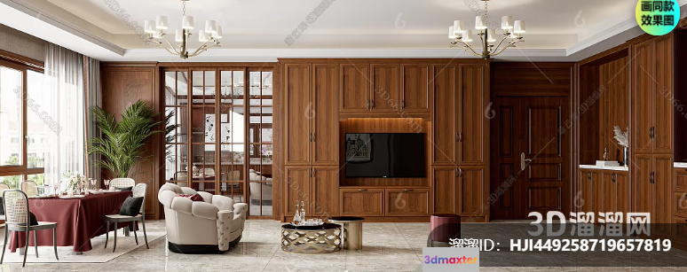 Modern Living Room 3D Model - 21659 - CORONA Render