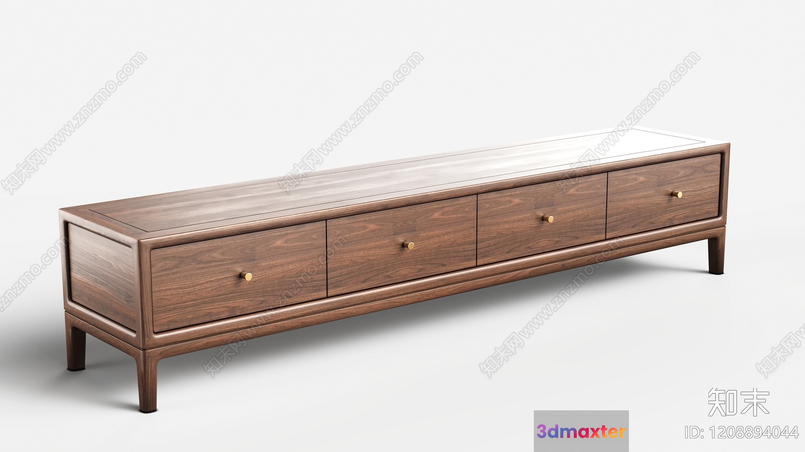 Mid-Century Modern Wooden Dresser 3D Model - 13734 - VRAY Render