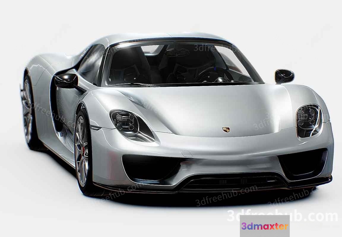 A Sleek Silver Sports Car 3D Model - 18976 - VRAY Render
