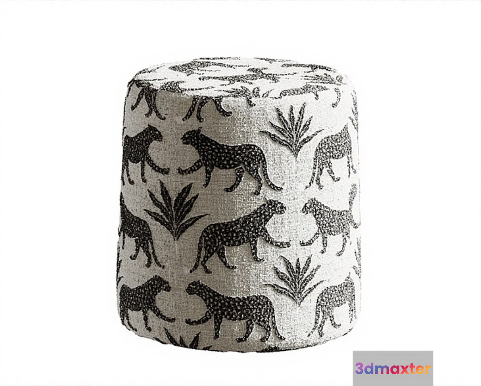 A Cylindrical Stool With A Pattern Of Cheetahs 3D Model - 14192 - VRAY Render