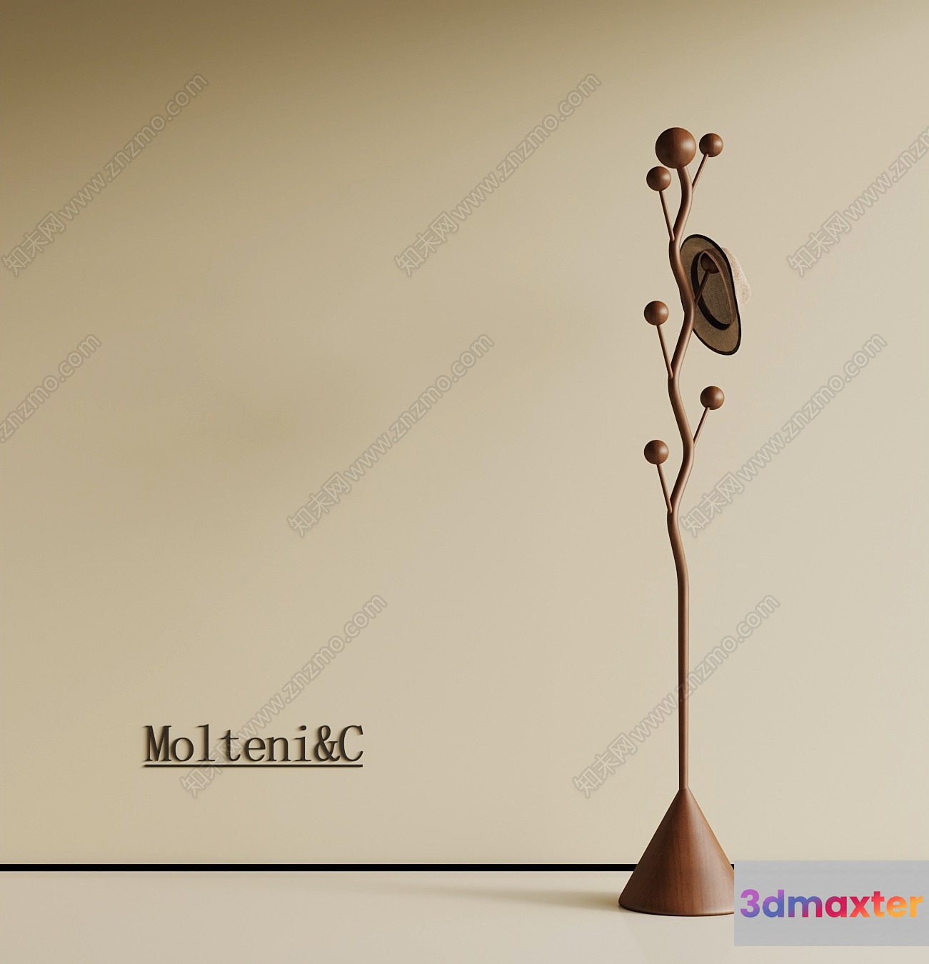 Coat Rack With A Modern Design 3D Model - 4247 - VRAY Render