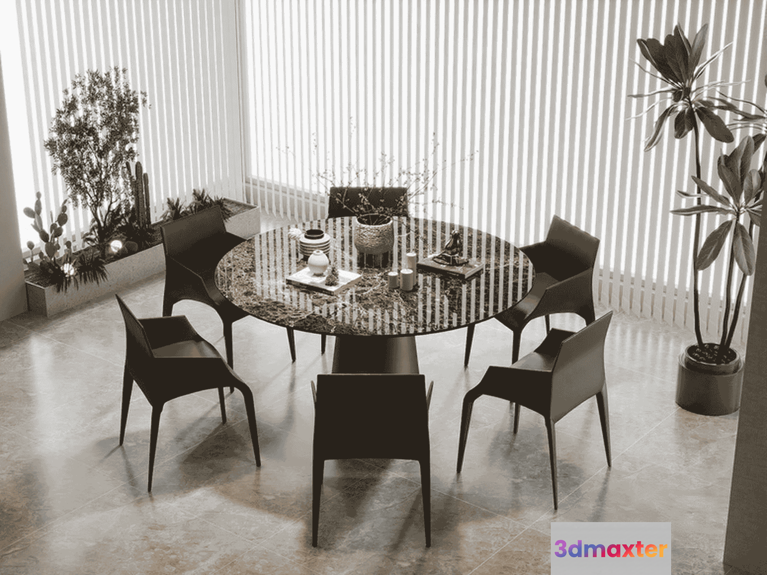 Modern Dining Room 3D Model - 15397 - VRAY Render
