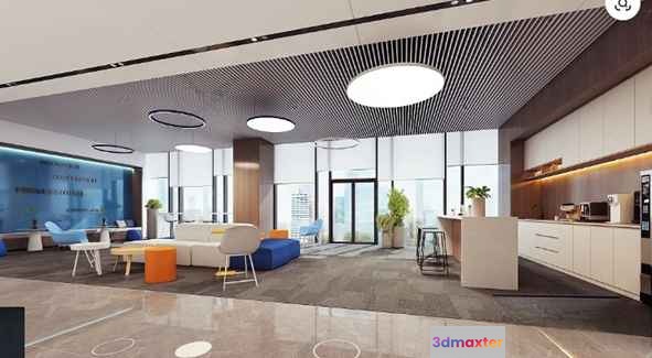 Modern Office Space 3D Model - 16453 - VRAY Render