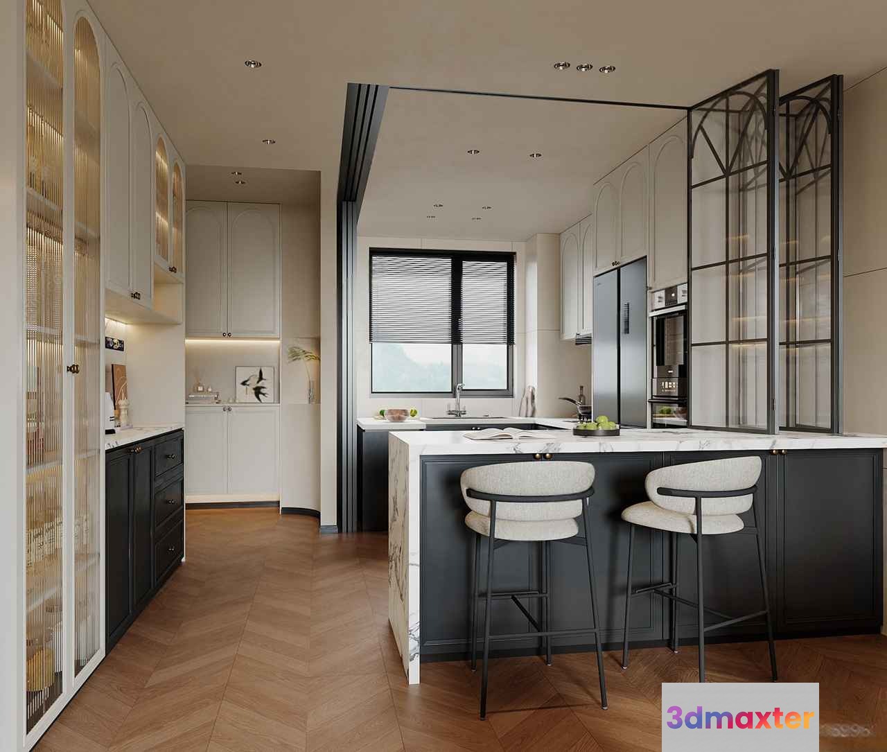 Modern Kitchen Design 3D Model - 1725 - CORONA Render