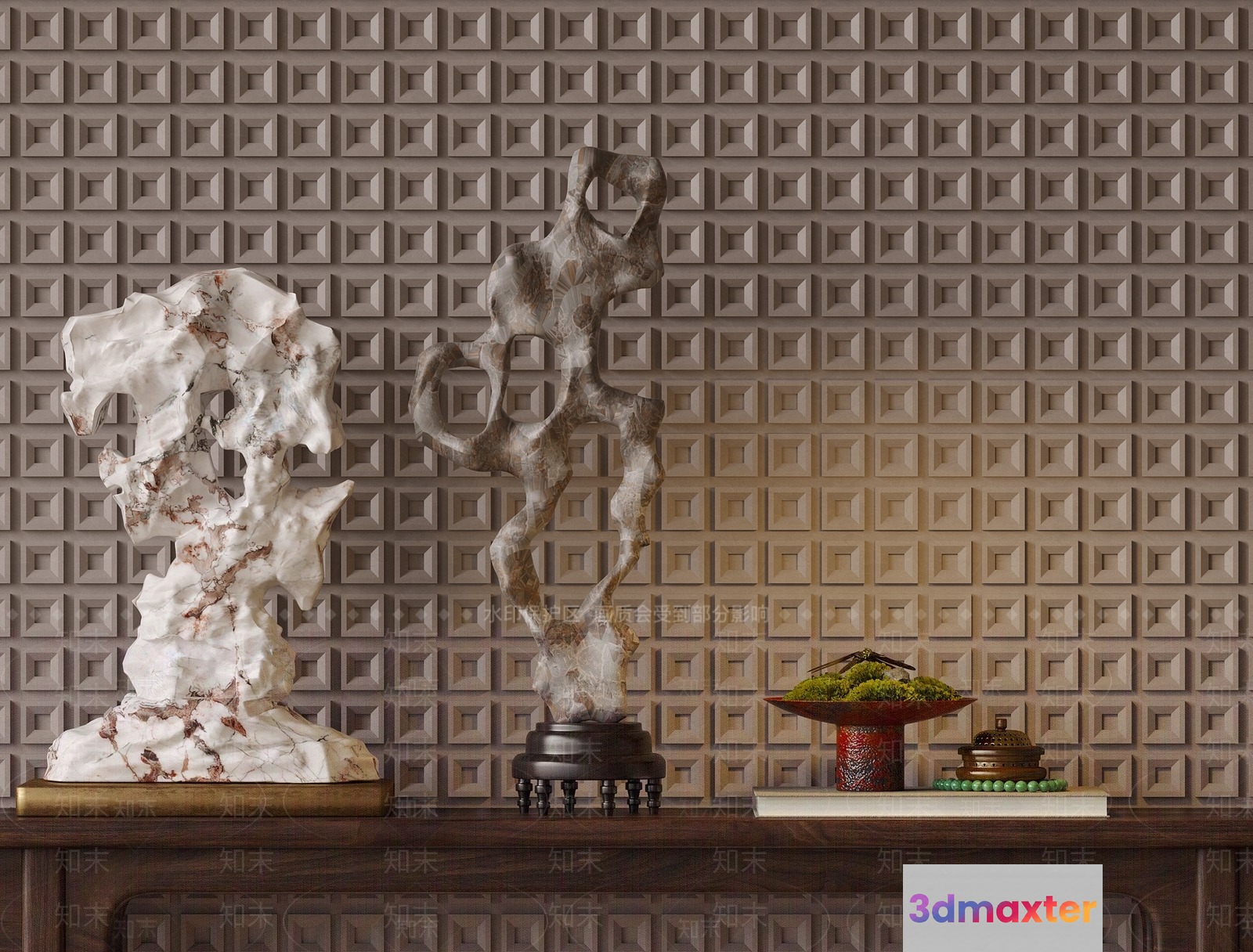 A Decorative Shelf 3D Model - 9831 - VRAY Render