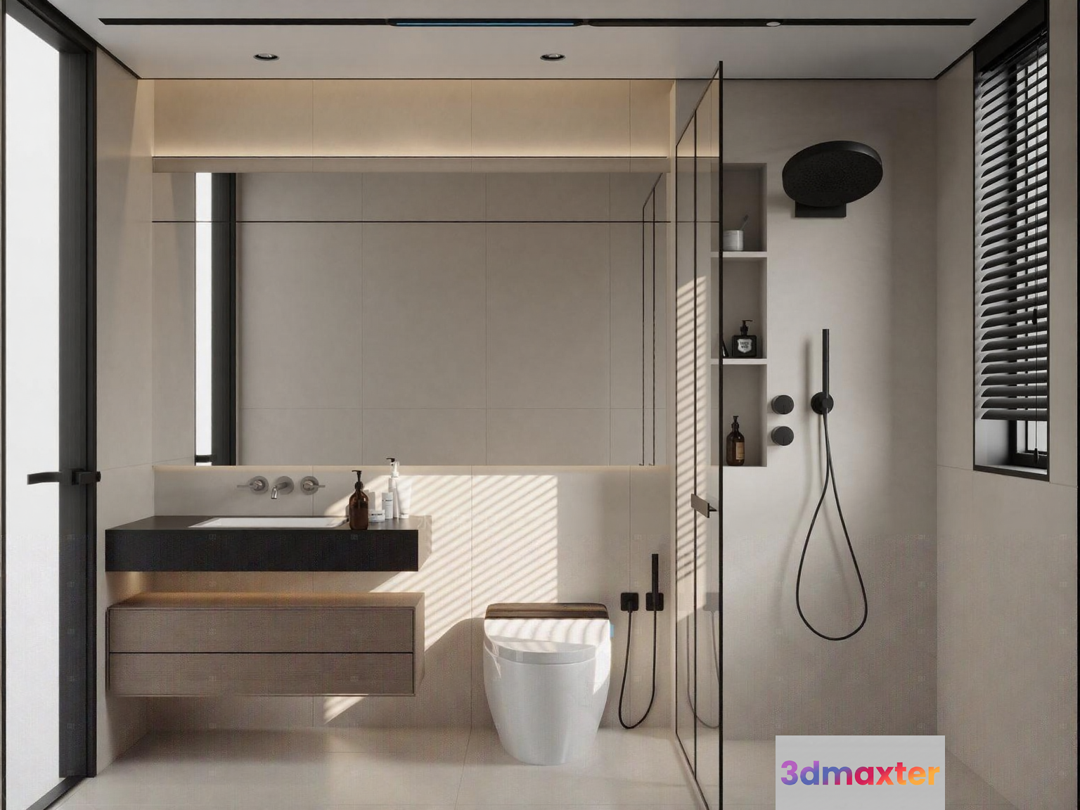Modern Bathroom Setup 3D Model - 20354 - CORONA Render