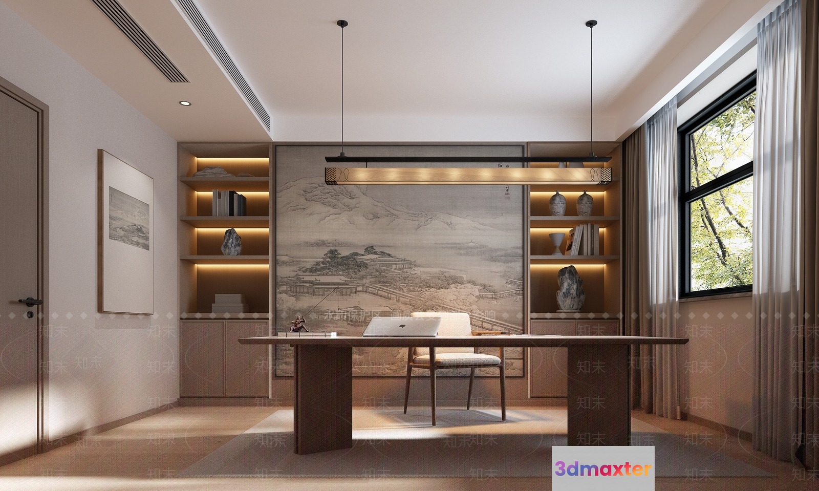 Modern Office Space 3D Model - 21460 - VRAY Render