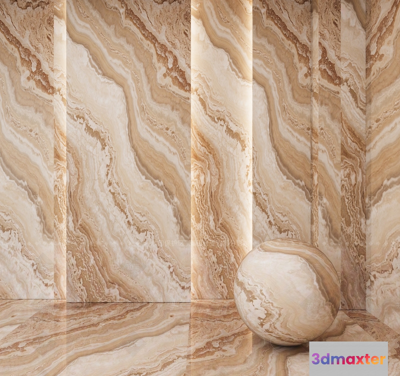 Brown Marble Sphere 3D Model - 12784 - VRAY Render