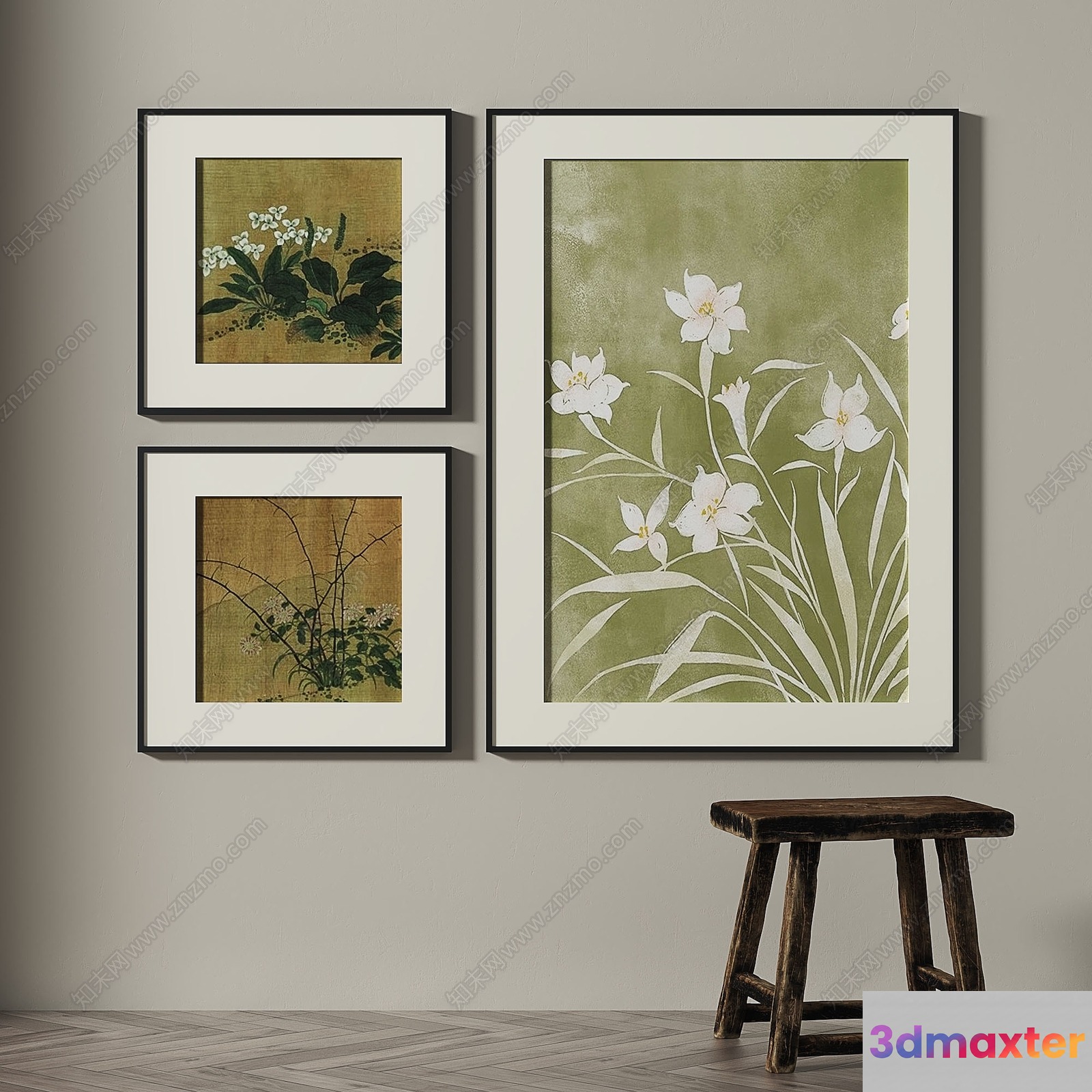 Modern Asian-Inspired Wall Art 3D Model - 6740 - VRAY Render