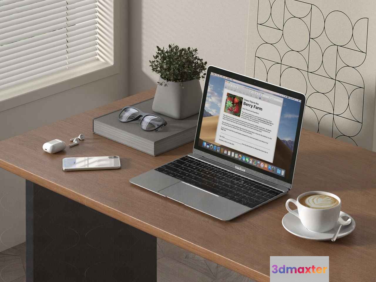 A Macbook Pro Computer 3D Model - 2325 - VRAY Render