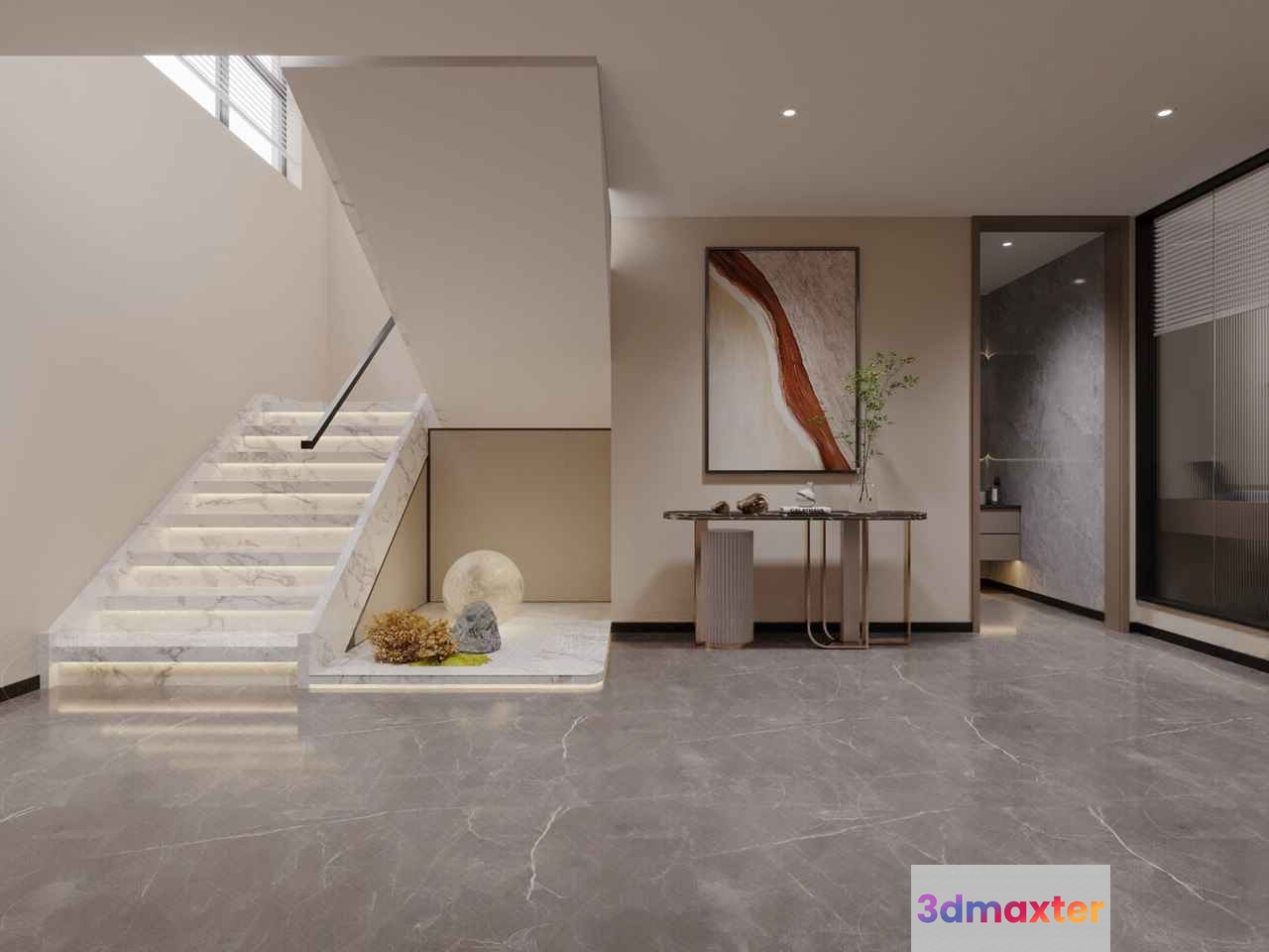 Modern Staircase 3D Model - 3542 - VRAY Render
