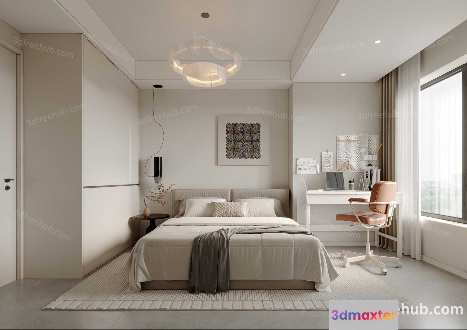 Cozy Bedroom 3D Model - 19008 - VRAY Render