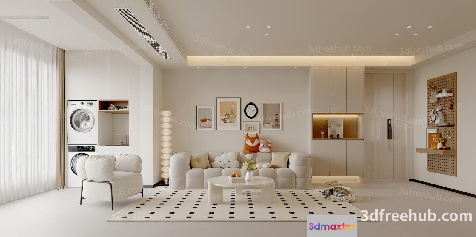 Modern Living Room 3D Model - 21549 - VRAY Render