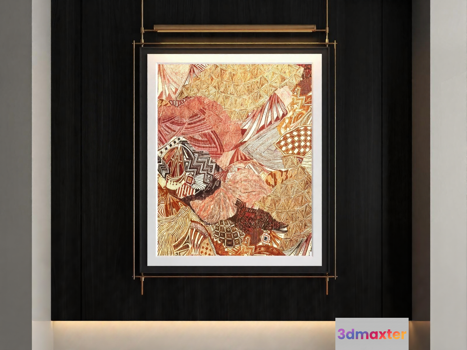 A Wall-Mounted Art Piece 3D Model - 1351 - VRAY Render