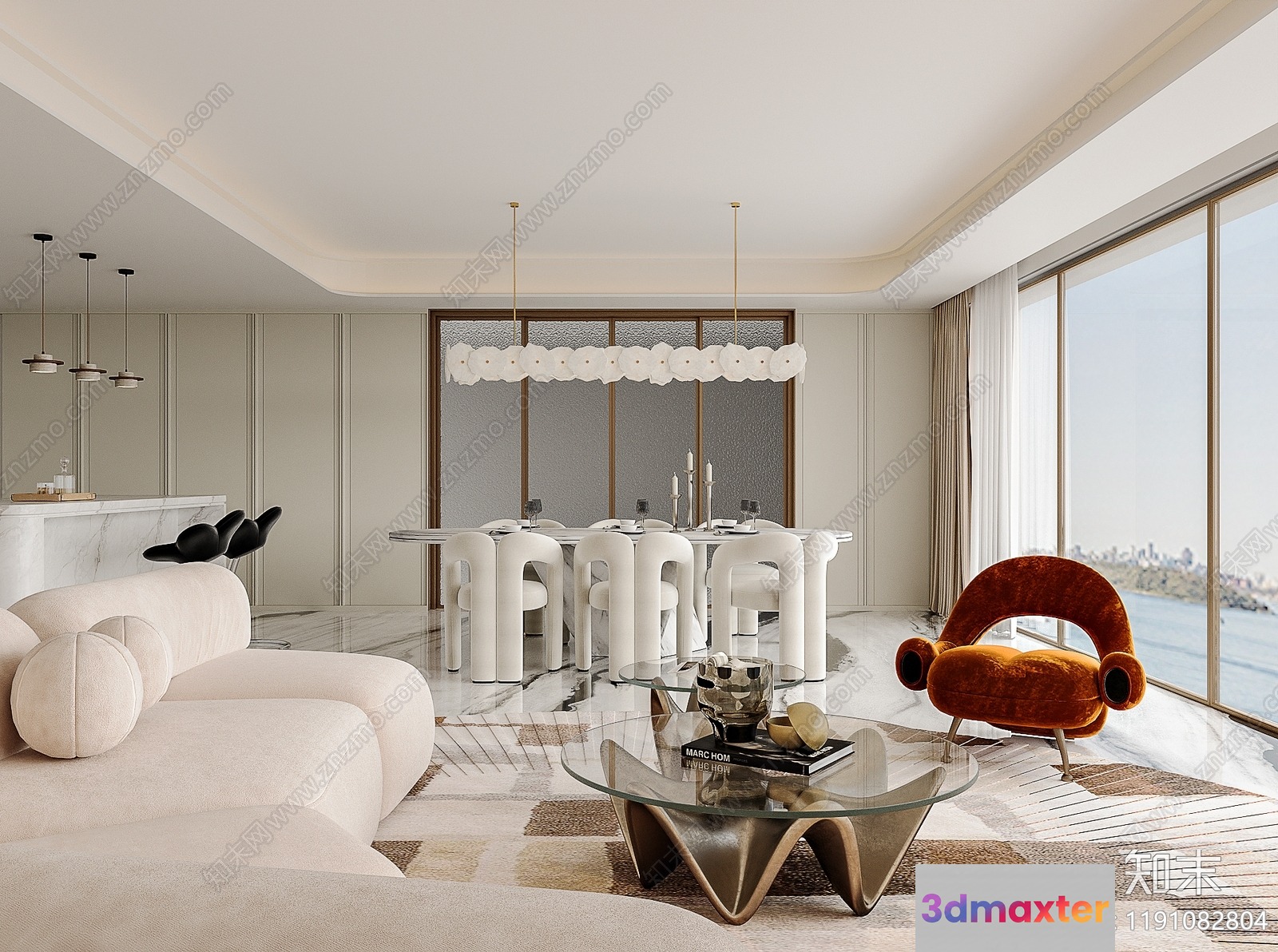 Modern Living Room 3D Model - 948 - CORONA Render