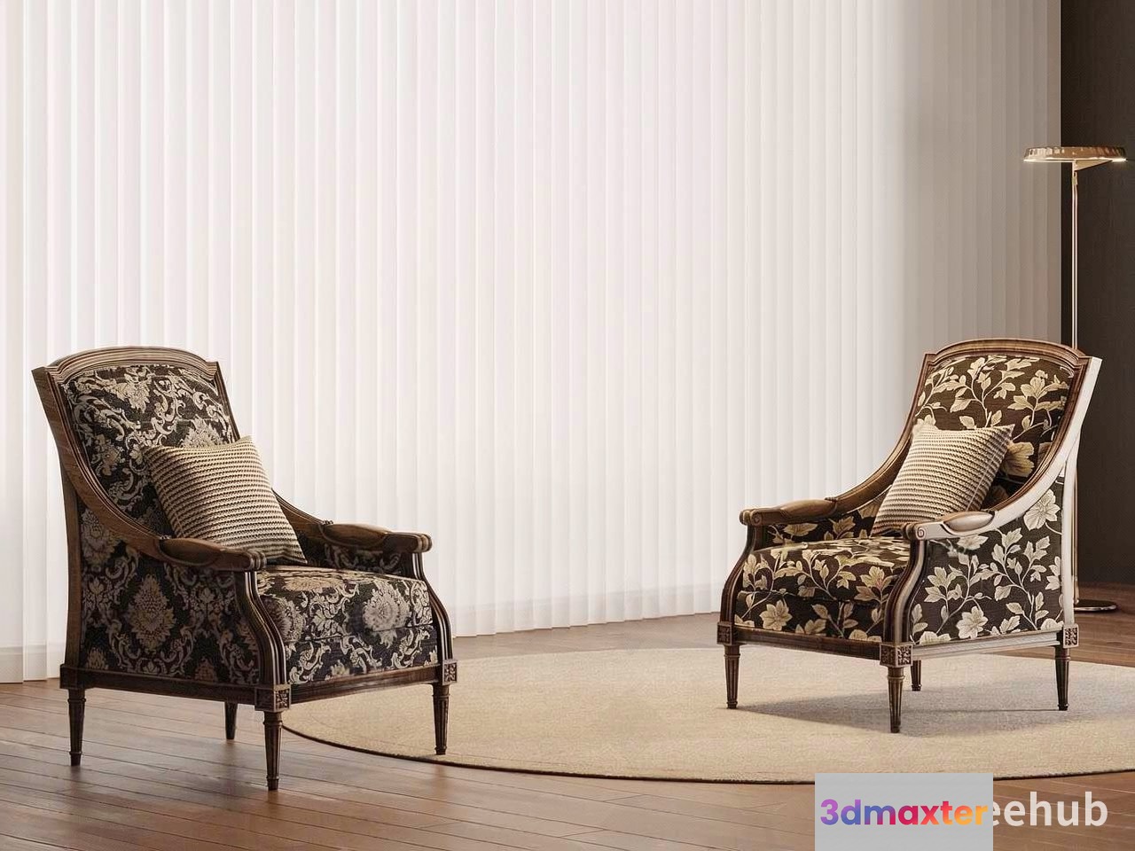 Two Armchairs 3D Model - 22671 - VRAY Render