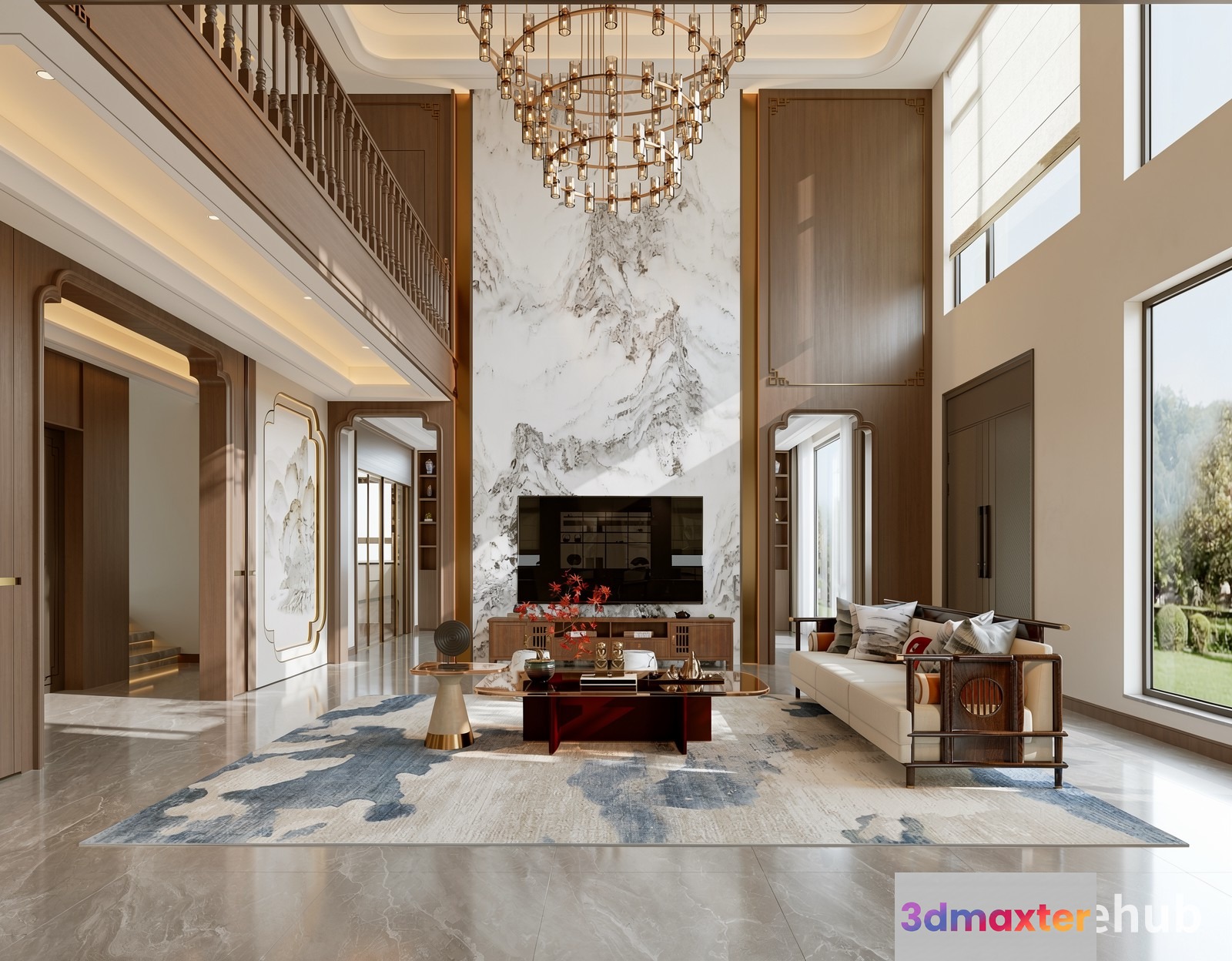 Modern Living Room 3D Model - 21952 - VRAY Render