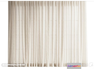 White Sheer Curtains 3D Model - 280 - VRAY Render