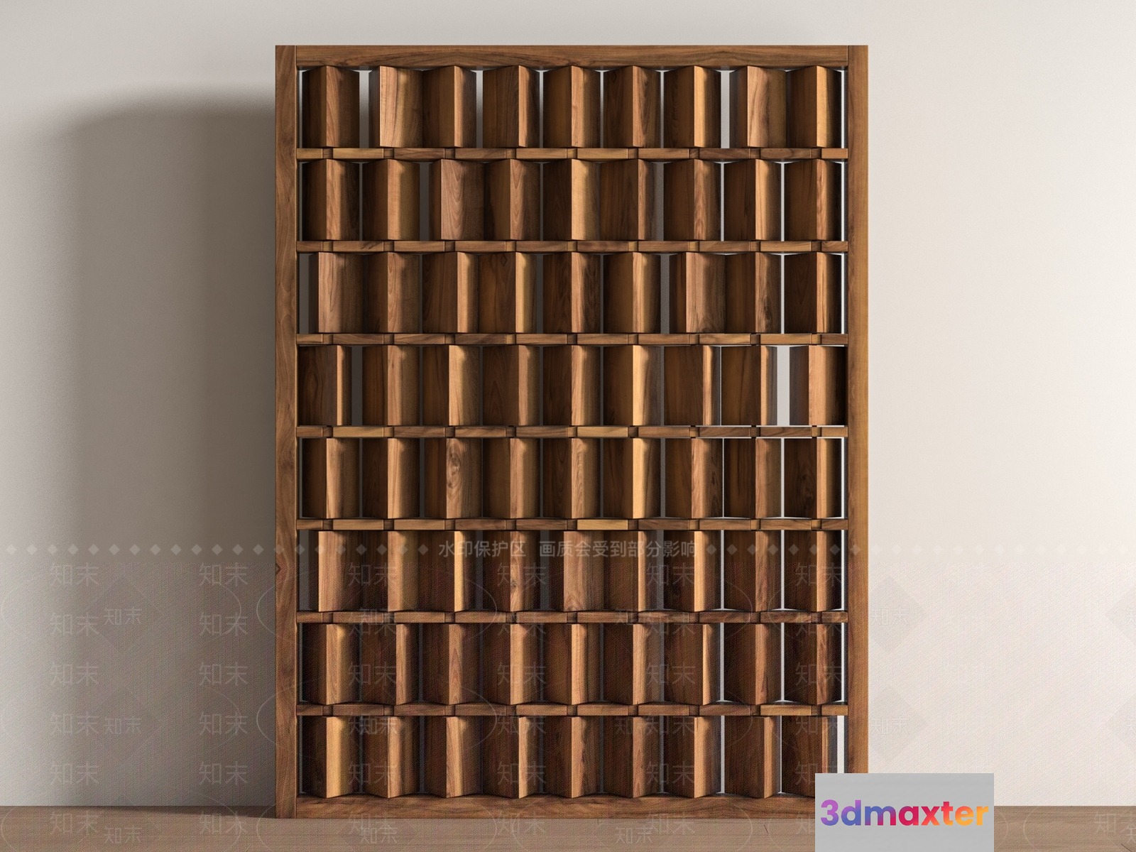 A Wooden Bookshelf 3D Model - 20118 - VRAY Render