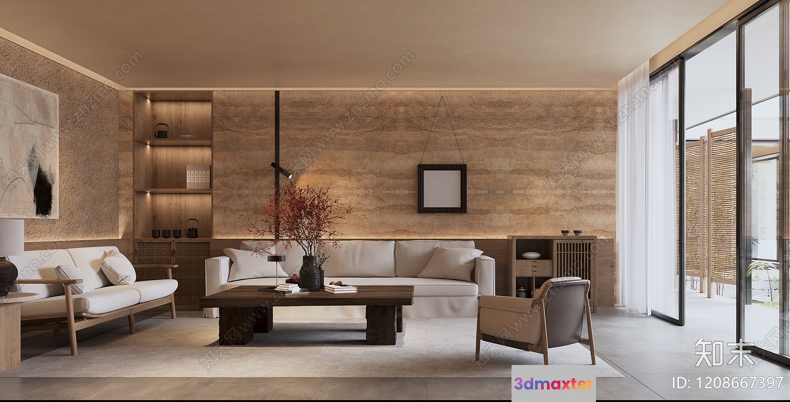 Modern Living Room 3D Model - 4705 - VRAY Render