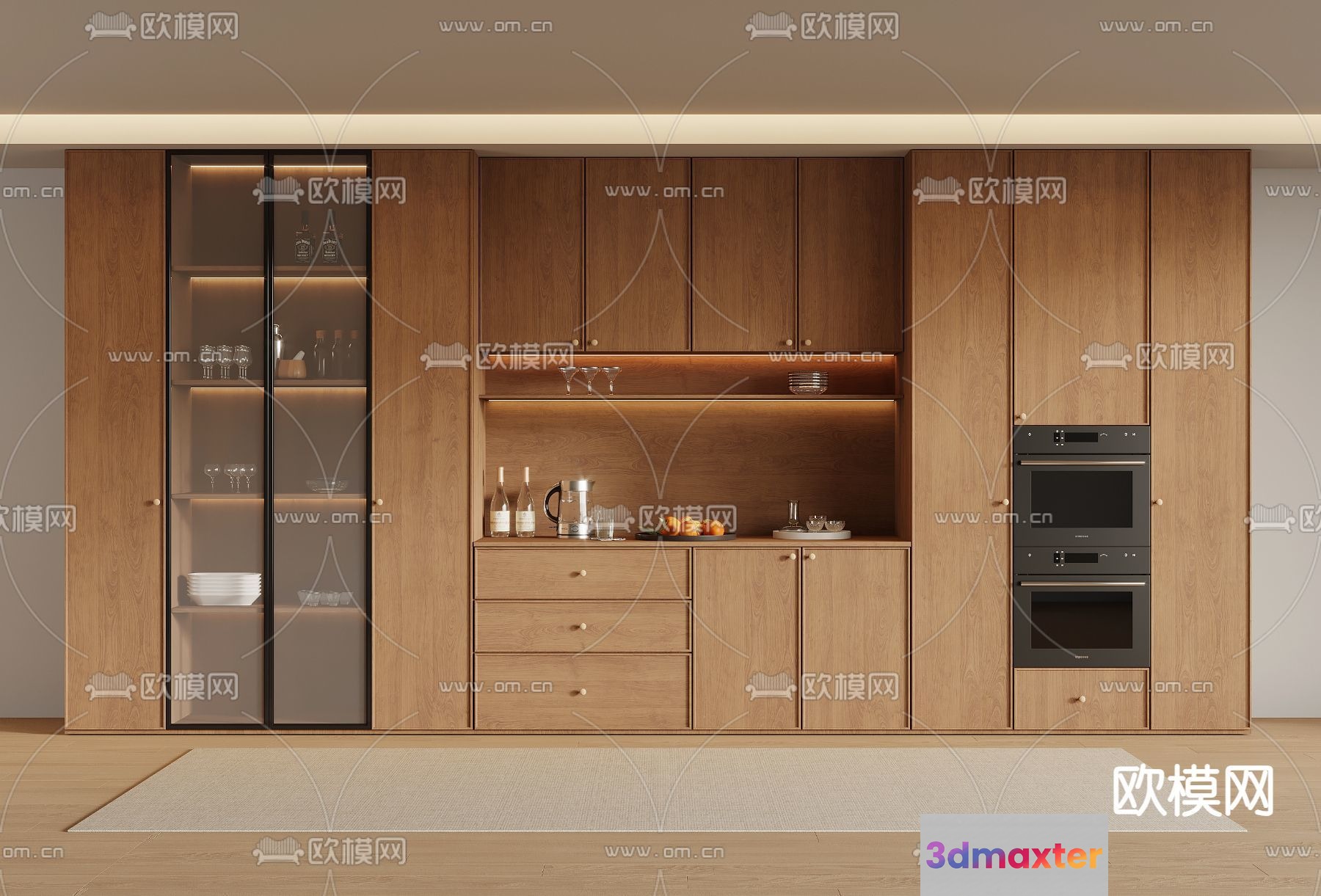 Modern Kitchen Cabinets 3D Model - 8559 - VRAY Render