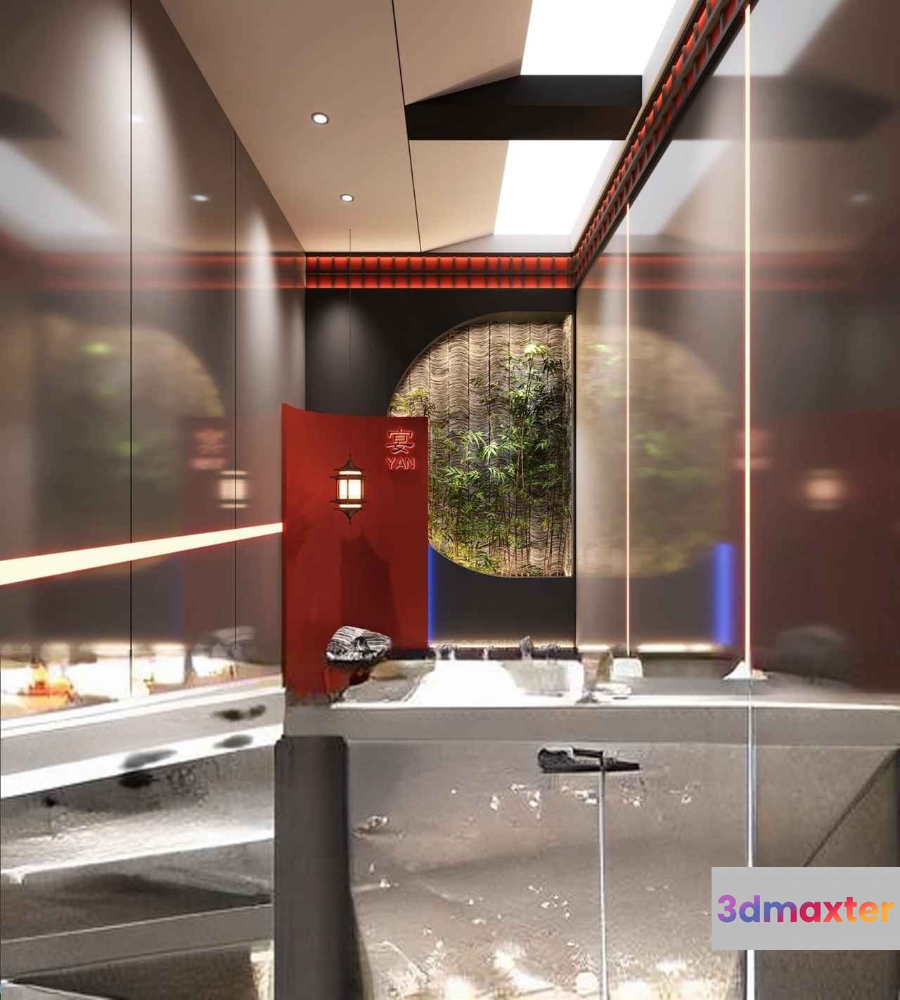 A Modern Bathroom 3D Model - 7546 - VRAY Render