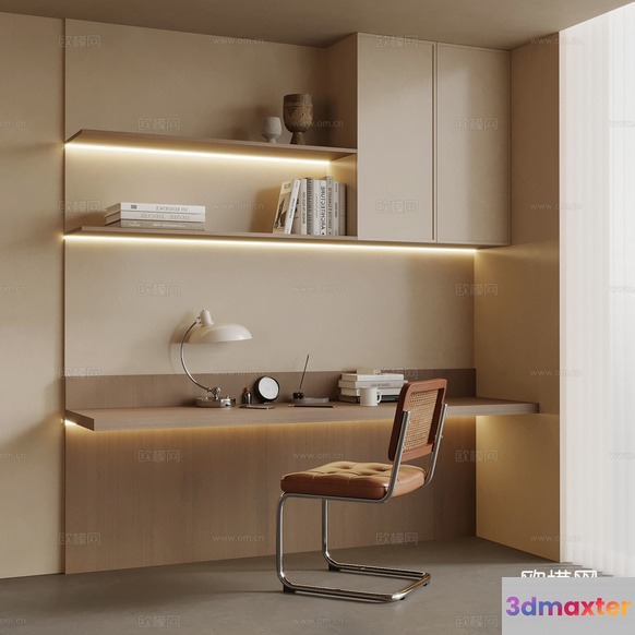 Modern Minimalist Desk 3D Model - 14293 - VRAY Render