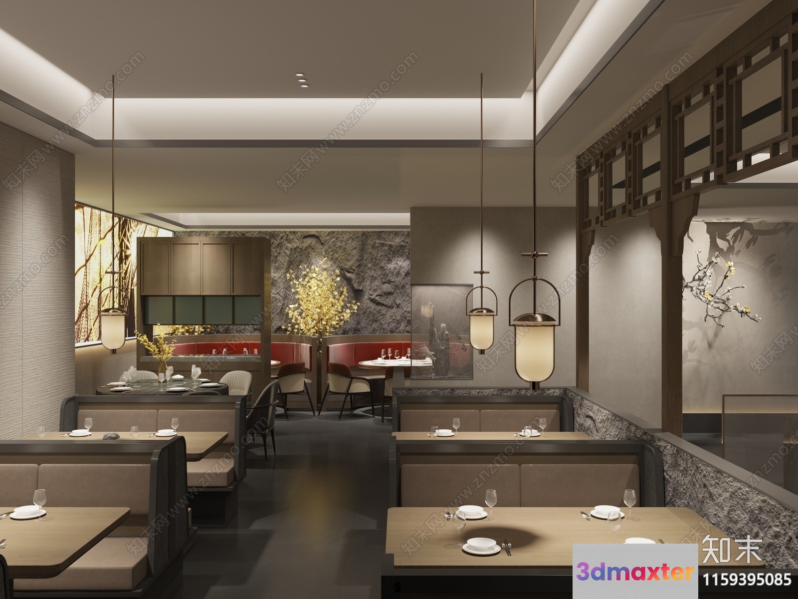 Modern Dining Room 3D Model - 17702 - VRAY Render