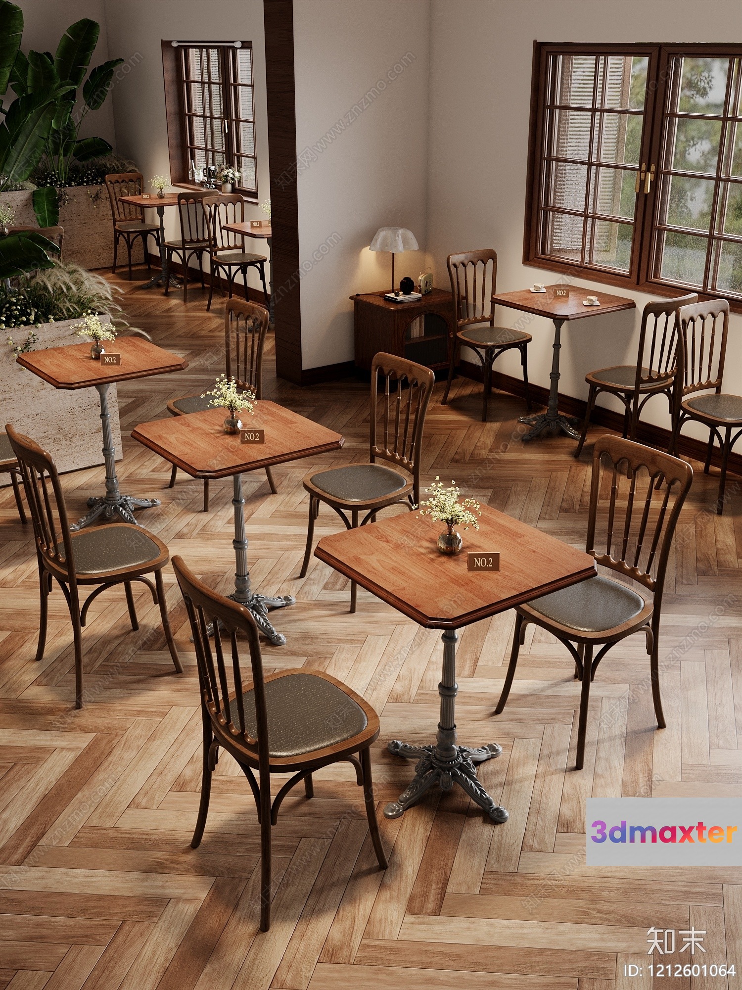 A Small Rustic Dining Room 3D Model - 5314 - VRAY Render