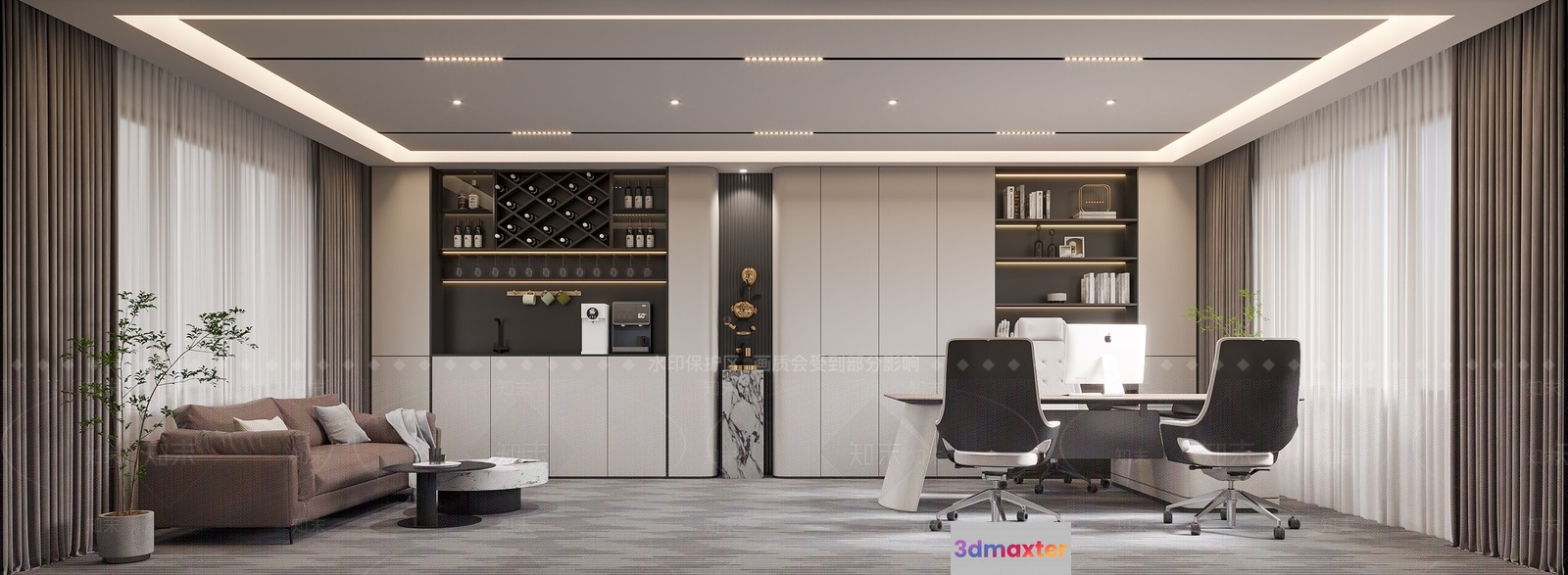 Modern Office Space 3D Model - 21132 - VRAY Render