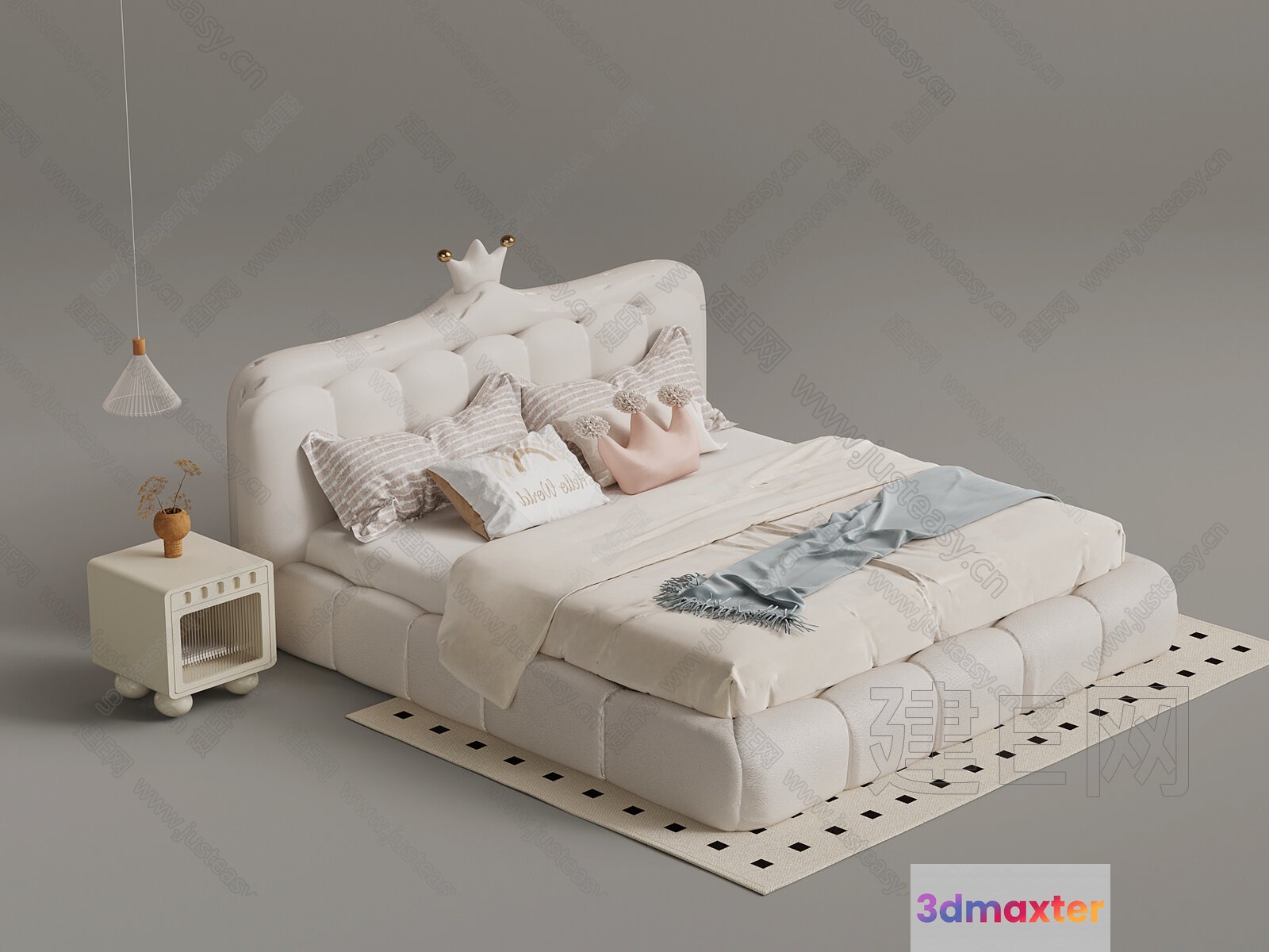 Cozy White Bedroom 3D Model - 10101 - VRAY Render