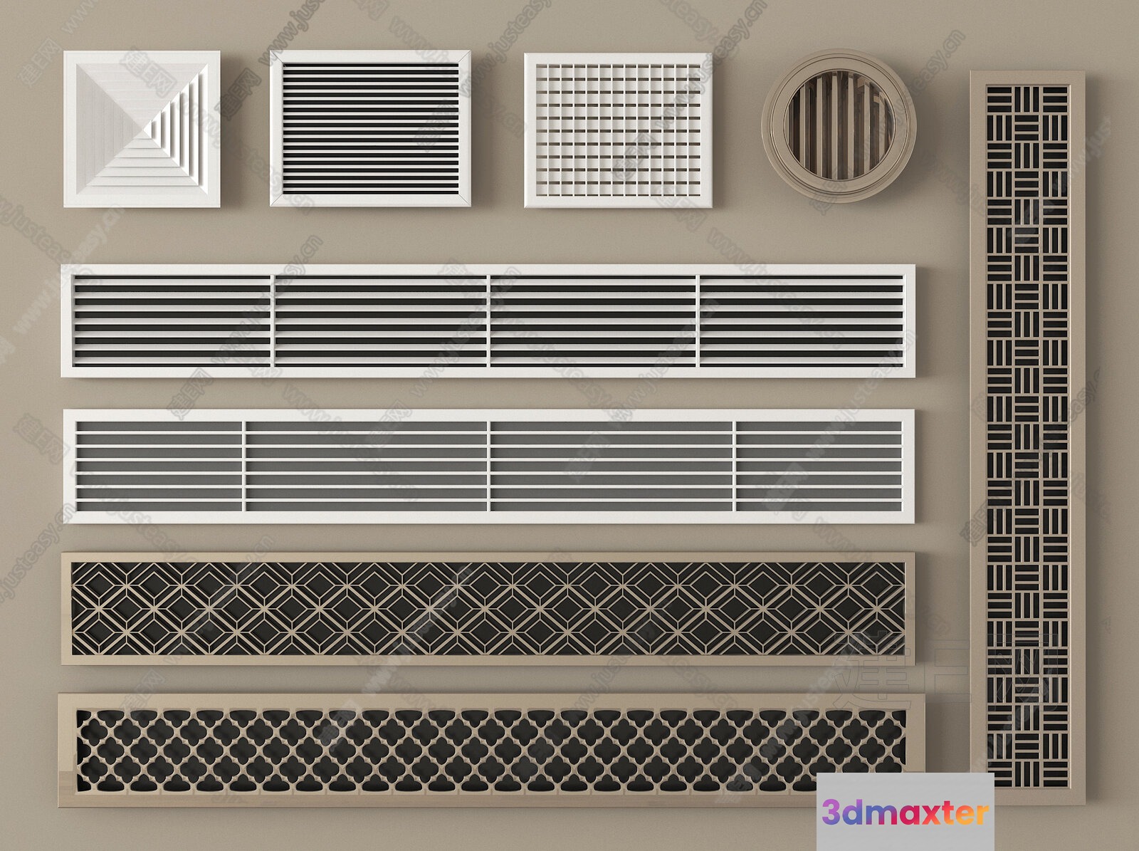 Decorative Air Vent Grilles 3D Model - 10850 - VRAY Render