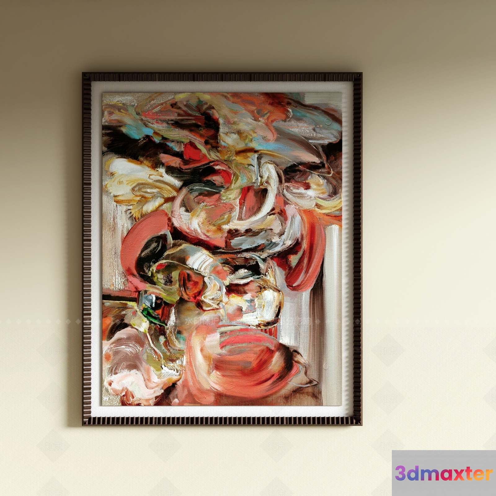 A Framed Abstract Painting 3D Model - 7559 - VRAY Render